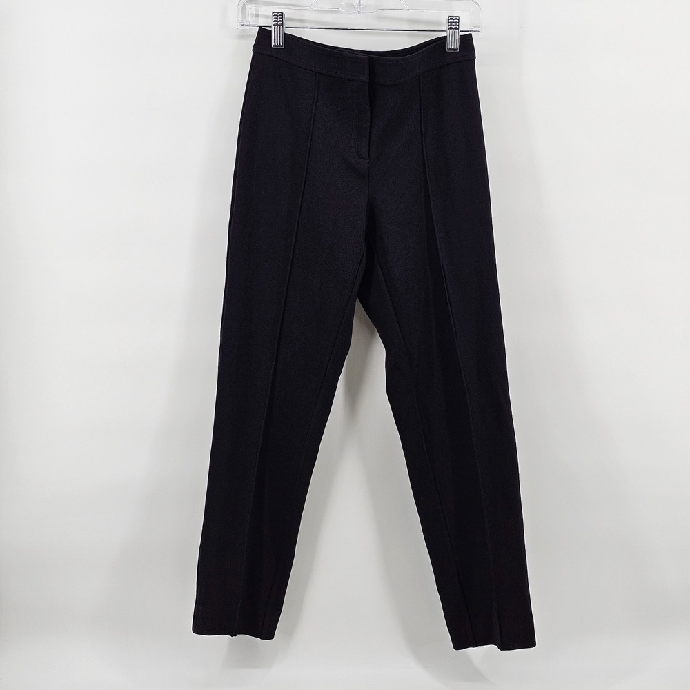 Women's St. John Collection Emma Fit Crop Trouser Pants Black Size 2